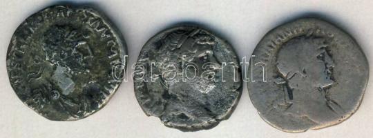 Római Császárság HADRIANUS 117-138. 3db klf Denar Ag T:vegyes