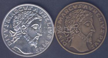 1982. "MÉE-Marcus Aurelius" érempár matt Br + Ag 34,77g T:1