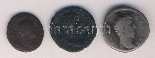 Római Császárság HADRIANUS 117-138. 3db klf érme közte Denar Ag T:vegyes