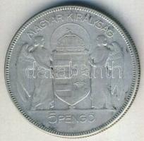 1930. 5P Ag "Horthy jobbra" T:3 ph
