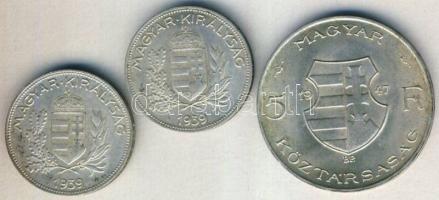 1939. 1P Ag (2x) + 1947. 5Ft Ag T:2