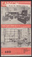 cca 1940 Garzon bútorgyár kihajtható képes szórólap