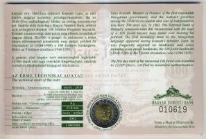 2002 100Ft Kossuth Első napi veret eredeti tokban. Csak 12 000 darab! T: BU