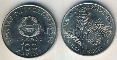 1980. 100Ft "Szovjet-magyar közös űrrepülés" T:BU + 1981. 100Ft "FAO" T:BU