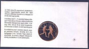 1992 Barcelona emlékérem FDC boritékon T:PP Csak 10000db!