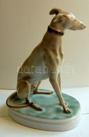Zsolnay jelzéssel ellátott kézzel festett agár szobor hibátlan állapotban / Zsolnay chinaware greyho...