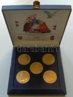 2000 "Államalapítás emlékére" 5klf aranyozott emlékérem, eredeti díszdobozban T:PP