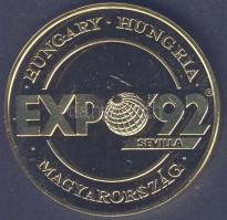 1992. "Expo92-Sevilla" aranyozott fém emlékérem T:PP