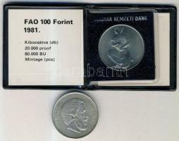 1947. 5Ft "Kossuth" Ag T:2- + 1981. 100Ft "FAO" T:BU tanúsítvánnyal