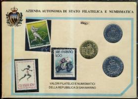 San Marino 1987 50L-200L forgalmi sor 3 db filatelista díszcsomagolásban 3 bélyeggel