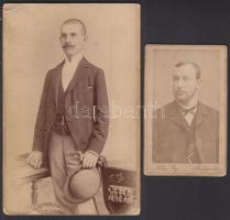 cca 1890 2 db Klösz György keményhátú fotó 7x9,11x17 cm