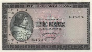 Csehszlovákia 1944-45. 27db-ból álló "SPECIMEN" és forgalmi bankjegy gyűjtemény: 1K (2x) 2klf + 5K (4x) 3klf + 10K + 20K (4x) 4klf + 50K (2x) 2klf + 100K (6x) 6klf + 500K (4x) 4klf + 1000K (4x) 4klf T:I,II /Czechoslovakia 1944-45. collection of "SPECIMEN" and issued notes, 27 pieces T:I,II