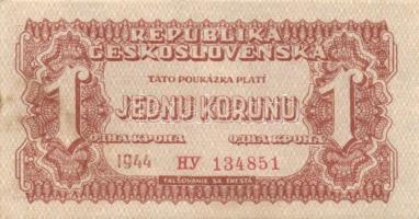 Csehszlovákia 1944-45. 27db-ból álló "SPECIMEN" és forgalmi bankjegy gyűjtemény: 1K (2x) 2...