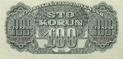 Csehszlovákia 1944-45. 27db-ból álló "SPECIMEN" és forgalmi bankjegy gyűjtemény: 1K (2x) 2...