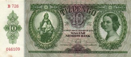 1936. 10P (2x) egymást követő sorszámmal T:I- (apró saroktörés)