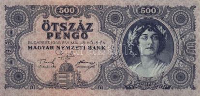 1945. 500P (2x) egymást követő sorszámmal T:II+