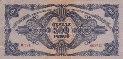 1945. 500P (2x) egymást követő sorszámmal T:II+