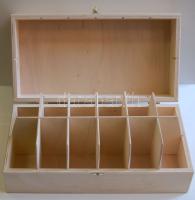 Nagyméretű fadoboz (34x17cm), szortírozáshoz, tároláshoz