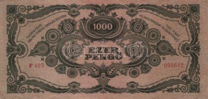 1945. 1000P (5x) egymást követő sorszámmal, egy ugrás köztük T:II(egyikük T:III sarka hiányos)