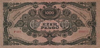 1945. 1000P (5x) egymást követő sorszámmal, egy ugrás köztük T:II(egyikük T:III sarka hiányos)