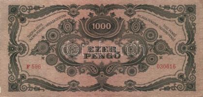 1945. 1000P (5x) egymást követő sorszámmal, egy ugrás köztük T:II(egyikük T:III sarka hiányos)