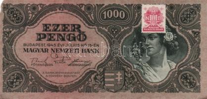 1945. 1000P (5x) egymást követő sorszámmal, egy ugrás köztük T:II(egyikük T:III sarka hiányos)