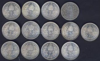 Ausztria 1894-1916. 1K Ag (13x) 4klf évszámmal T:1/2,2,3