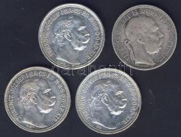 1895-1915. 1K Ag (4x) 4klf évszámmal T:1/2,2,3 kis ph.