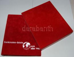 Plüss borítású luxus gyűrűs berakó nagyalakú bankjegyes borítékokhoz, vagy bankjegyekhez, betétlapokkal.