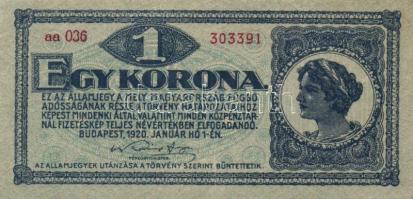 1920. 20f + 50f + 1K + 2K + 10K + 20K + 50K + 100K + 1000K T:II,III,III/IV,IV