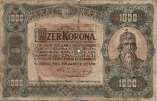 1920. 20f + 50f + 1K + 2K + 10K + 20K + 50K + 100K + 1000K T:II,III,III/IV,IV