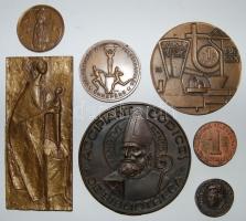 12db klf bronz emlékplakett Szegedről, Pannonhalmáról, Ópusztaszerről, rottweiler klubtagságról, val...