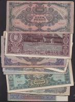 Kis pengő tétel 1941-1946. 20P (2x), 2P V:H., 10P V.H., 20P V.H. (2x), 100P, 500P (2x), 1000P bélyeg...