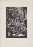 Molnár C. Pál (1894-1981): Fametszet-papír 15x25cm