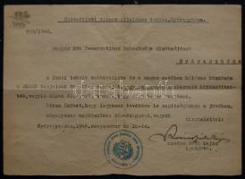 1948 Irredenta nyomtatványra írt levél