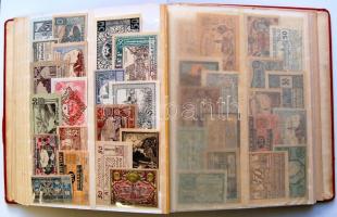 Rendkívül szép kb. 650 darabból álló kizárólag különféle osztrák szükségpénz gyűjtemény albumba rend...