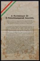 1939 Horthy Miklós beszéde a visszatért területekről