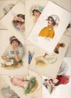 1910 17db Hölgyek, amerikai művészlapok/ Damen, 17 Stk USA Künstlerkarten