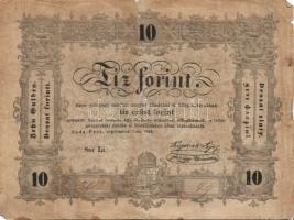 1848. 10Ft "Kossuth bankó" T:IV
