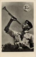 Pioneer anniversary, trumpet boy in the Csillebérc camp