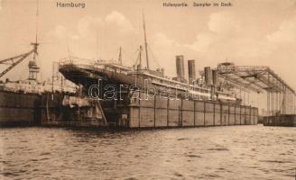 Hamburg docks, giant steamer
