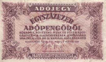 1946. 100.000AP (2x) különböző papíron, egyik "5600." rendelettel T:II+,II