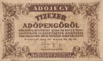 1946. 10.000AP (2x) egyik sorszámmal ellátva T:II+,II