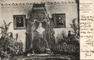 Budapest XIV. Erzsébet Nőiskola díszterme Erzsébet királyné szobrával (cut)