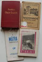 3 db útikönyv térképpel: Tata Tóváros, Mátra túritaútvonalakkal, Oberitalien