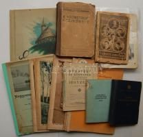 16 db nyomtatvány az 1900-as évektől: Világháború krónikája, Budapest Statisztikai zsebkönyve, háborús novellák, stb.