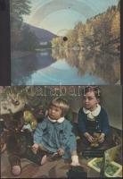 8 db nagyrészt megíratlan Colorvox hanglemez képeslap magyar városképekkel, használati útmutatóval, ...