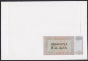 Azerbajdzsán 1992. 1M dekoratív, nagyalakú bankjegyes, bélyeges borítékon T:I