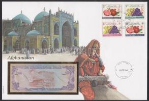 Afganisztán 1979. 20A dekoratív, nagyalakú bankjegyes, bélyeges borítékon T:I