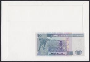 Peru 1987. 10I dekoratív, nagyalakú bankjegyes, bélyeges borítékon T:I